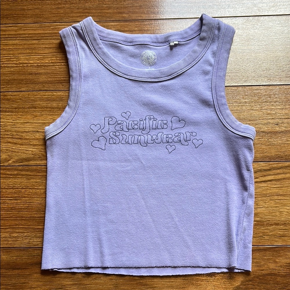 Pacific Sunwear Purple Ribbed Tank Top
